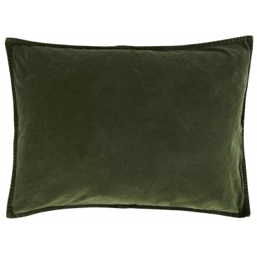 Pudebetræk mørk grøn velour - 50x70 - Ib Laursen