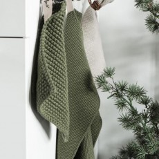 Håndklæde “Mynte" mørkegrøn strikket - 40x60 - Ib Laursen