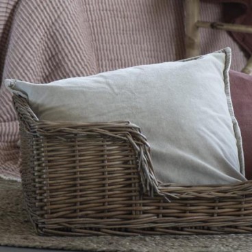 Pudebetræk beige velour - 50x50 - Ib Laursen