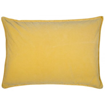 Pudebetræk lemon gul velour - 50x70 - Ib Laursen