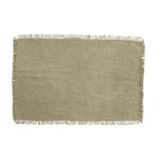 ATRIA placemat, dusty green, fringes