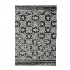 Gulvtæppe "Aco" sort m/ mønster - Bloomingville - 120x180