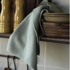 Håndklæde "Mynte" lys støvgrøn strikket - Ib Laursen - 40x60