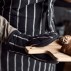Grillhandske "Chef" sort m/ hvide striber - House Doctor