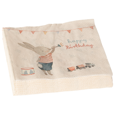 Serviet m/ "Happy day" fødselsdags tema - Maileg - 16 stk.
