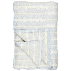 Bomulds Quilt / Vattæppe "Anne" m/ blåt og grønt mønster - Ib Laursen 130x170