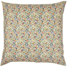 Pudebetræk beige m/ blå, grønne og rust blomster - Ib Laursen 60x60