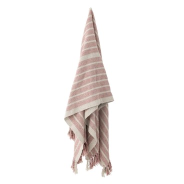 Plaid "Monta" m/ rosa striber - Bloomingville 130x160