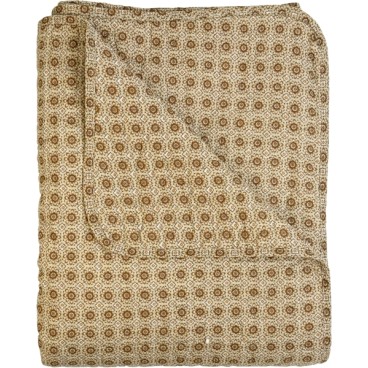 Quilt / Vattæppe "Ethnic" beige m/ brunt mønster - Au Maison 140x180