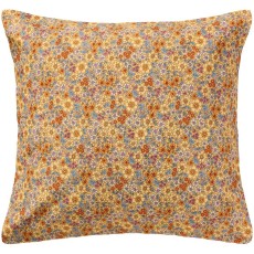 Pudebetræk gul m/ flerefarvede blomster - Ib Laursen 60x60