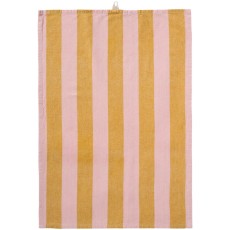 Viskestykke Linus m/ mustard og lyserøde striber - Ib Laursen 50x70