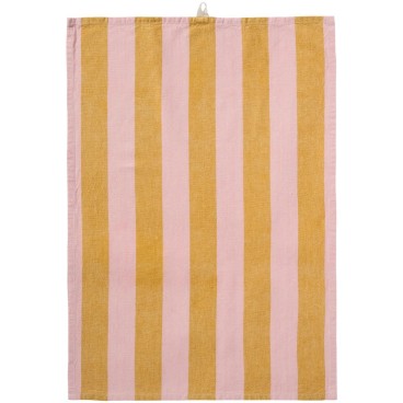 Viskestykke Linus m/ mustard og lyserøde striber - Ib Laursen 50x70