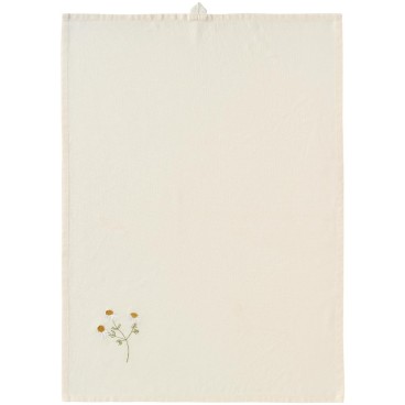 Viskestykke råhvid "Flora" m/ marguerit - Ib Laursen 50x70