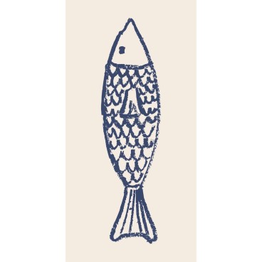 Servietter m/ blå fisk - Ib Laursen 16 stk.