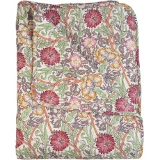 Quilt / Vattæppe "Flora-Violet" råhvid m/ blomster - Au Maison 140x180