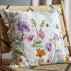 Pude "Pogni" natur m/ printet & broderet blomster - Bloomingville 50x50
