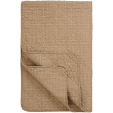 Quilt / vattæppe beige m/ små brune blomster - Ib Laursen 130x180