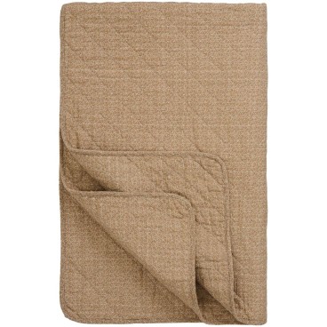 Quilt / vattæppe beige m/ små brune blomster - Ib Laursen 130x180