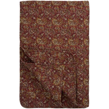 Quilt / vattæppe bordeaux m/ paisleymønster - Ib Laursen 130x180