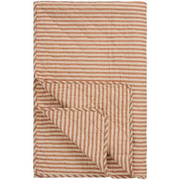 Quilt / Vattæppe m/ sienna striber (lys terracotta) - Ib Laursen 130x180