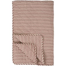 Quilt / Vattæppe m/ bordeaux røde striber - Ib Laursen 130x180