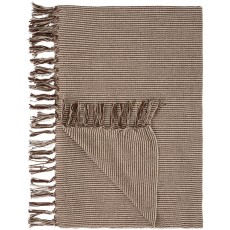 Plaid creme og mocca smalle striber - Ib Laursen 130x160