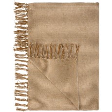 Plaid m/ creme og clay smalle striber - Ib Laursen - 130x160