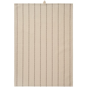 Viskestykke Valentina m/ brune hjerter på stribe - Ib Laursen 50x70