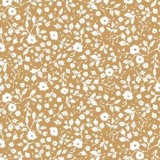 Kaffeservietter mustard farvet m/ blomster - Ib Laursen 20 stk.