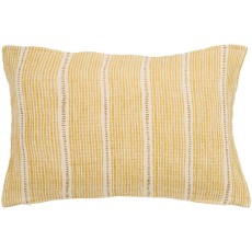 Pudebetræk off white m/ mustard stribemønster - Ib Laursen 40x60